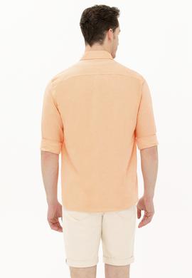 Erkek Turuncu Uzun Kollu Basic Gömlek - 50262932079