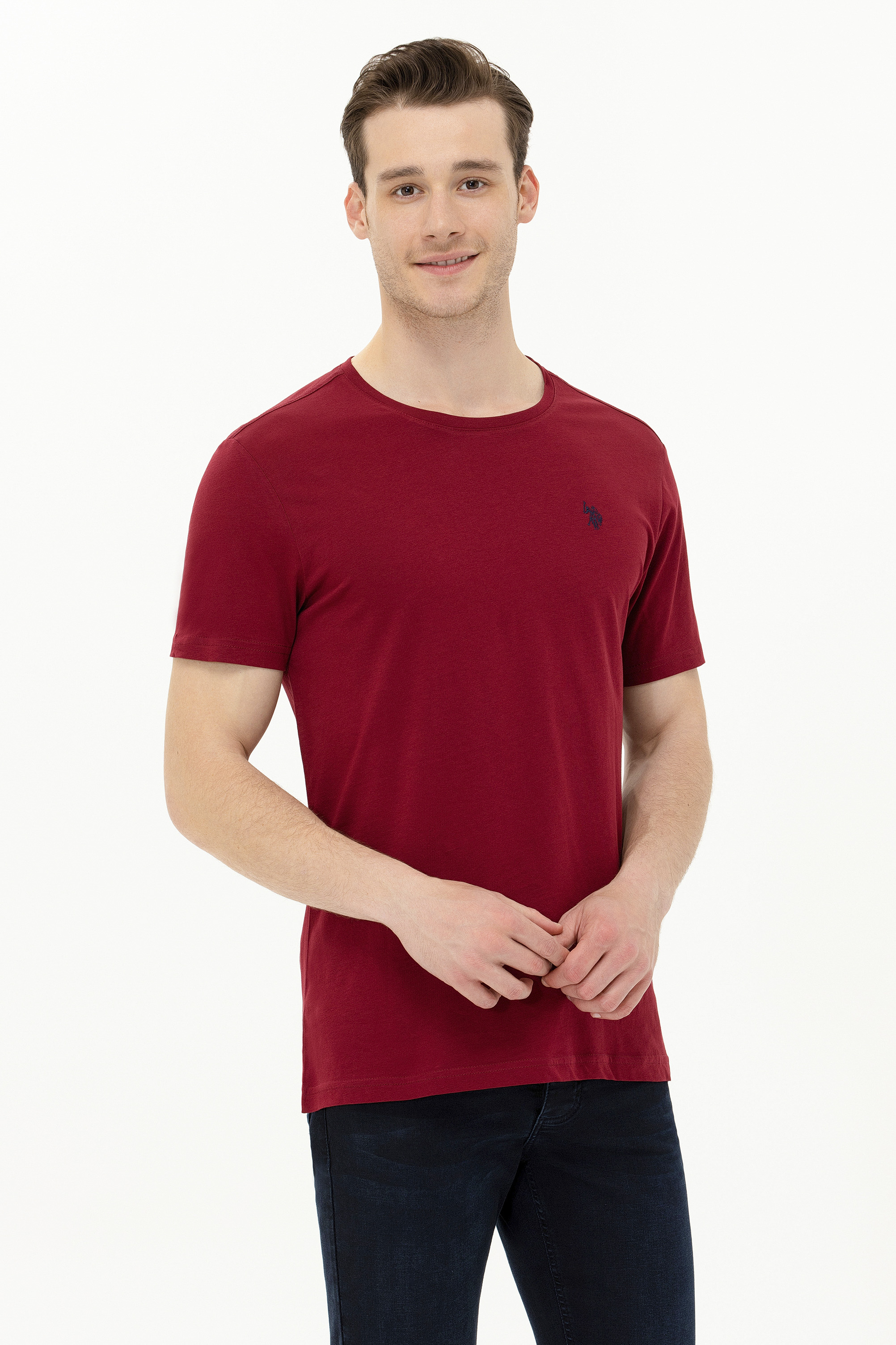 Erkek Plum Basic Bisiklet Yaka Tişört