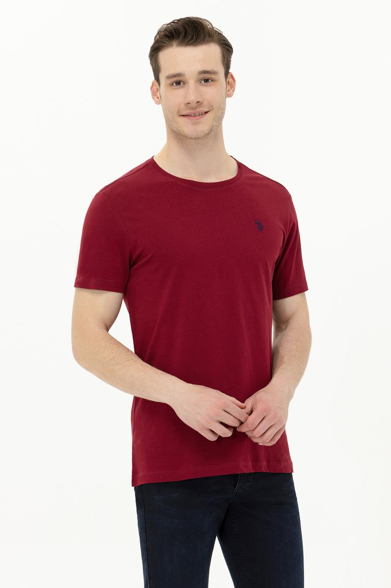 Erkek Plum Basic Bisiklet Yaka Tişört