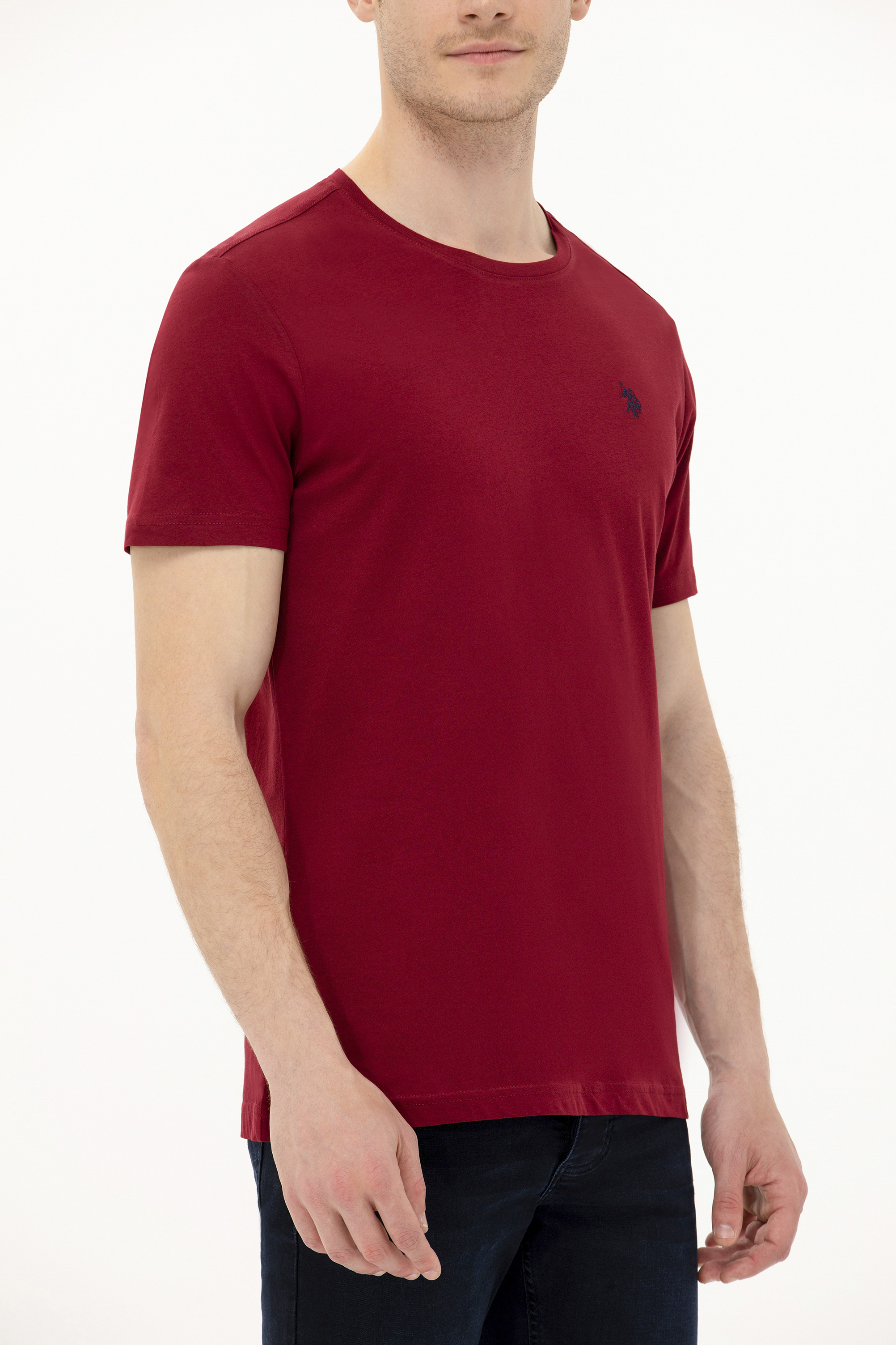 Erkek Plum Basic Bisiklet Yaka Tişört