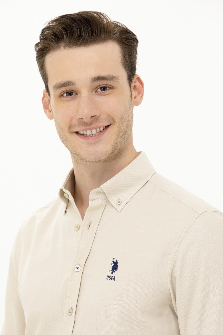 Erkek Taş Uzun Kollu Basic Gömlek - 50262980086