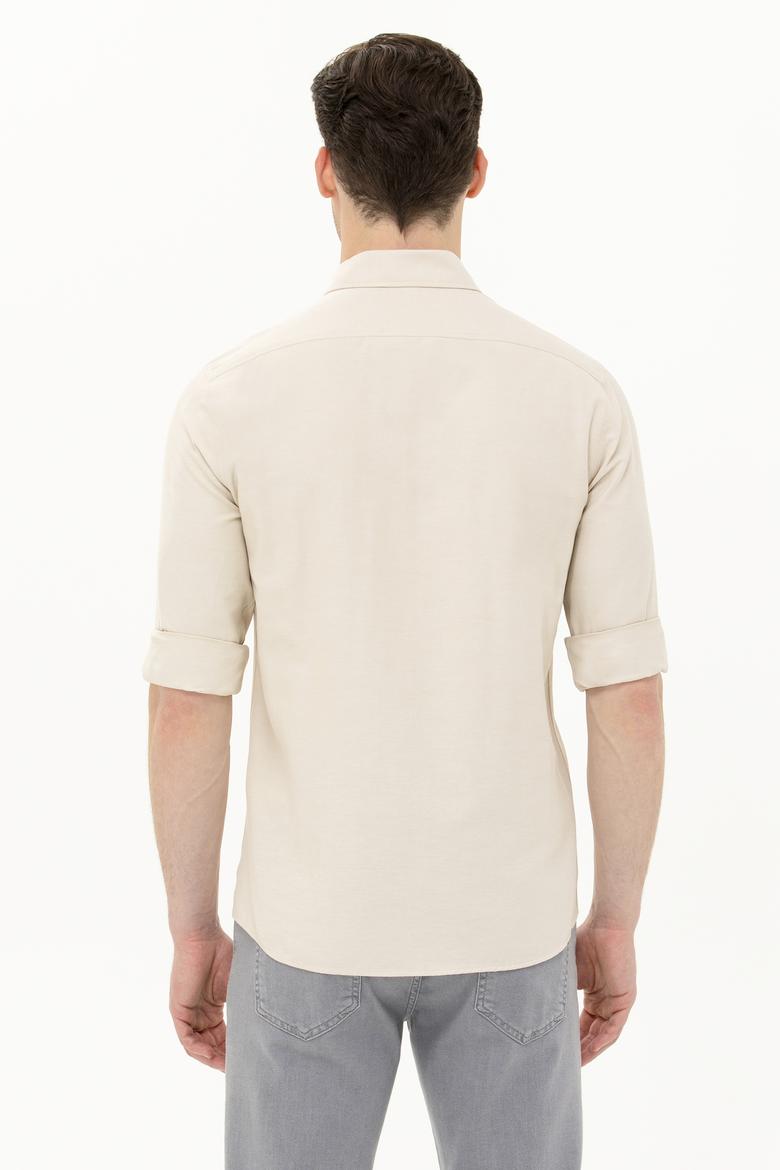 Erkek Taş Uzun Kollu Basic Gömlek - 50262980086