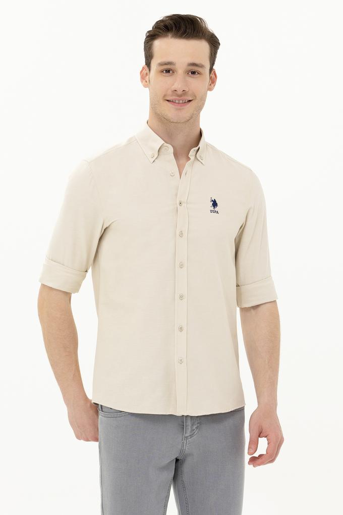 Erkek Taş Uzun Kollu Basic Gömlek