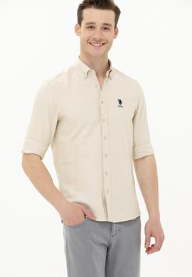 Erkek Taş Uzun Kollu Basic Gömlek - 50262980086