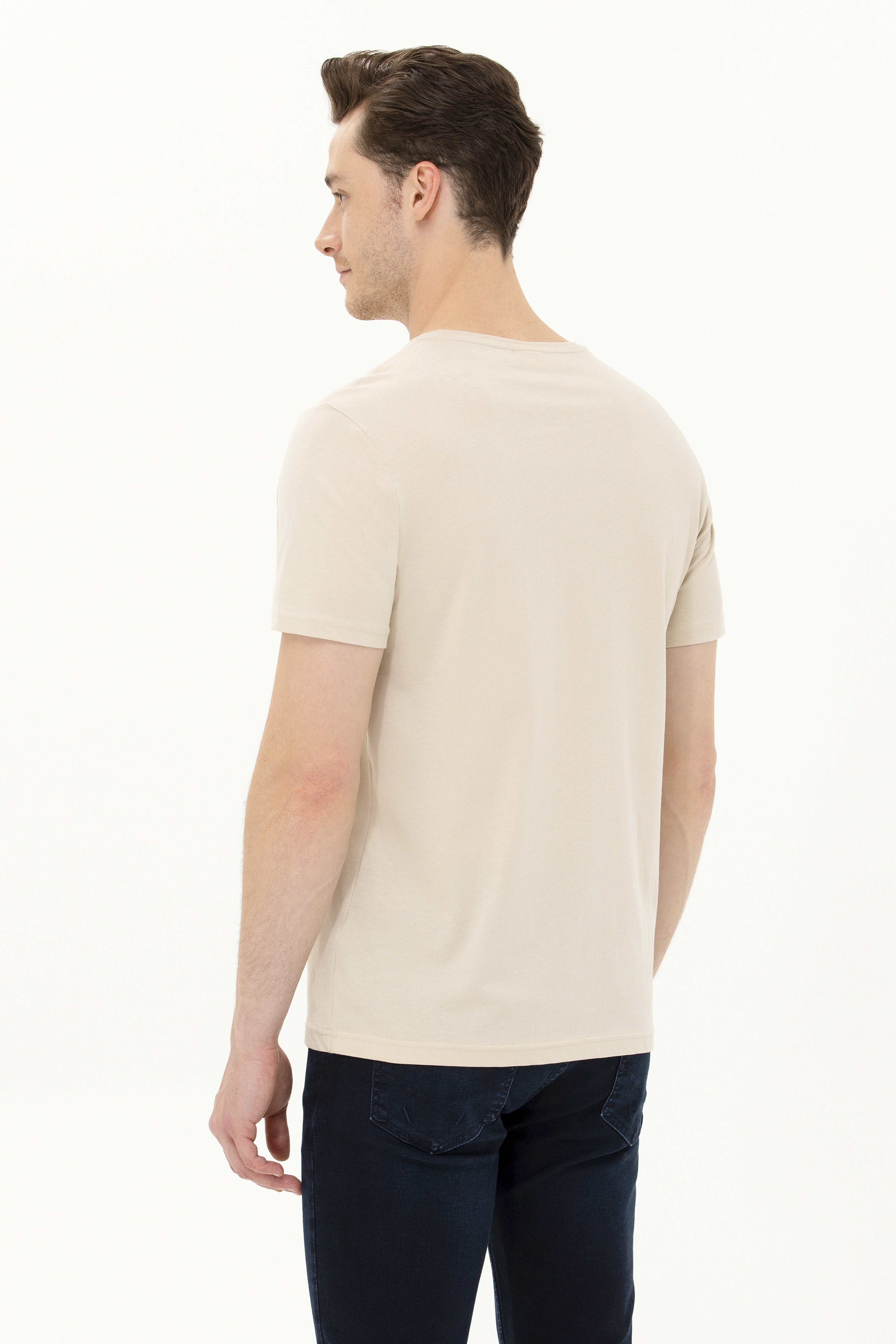 Erkek Taş Basic Tişört - Image 5