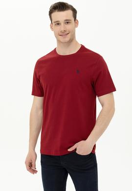 Erkek Bordo Basic Tişört - 50263026122