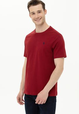 Erkek Bordo Basic Tişört - 50263026122