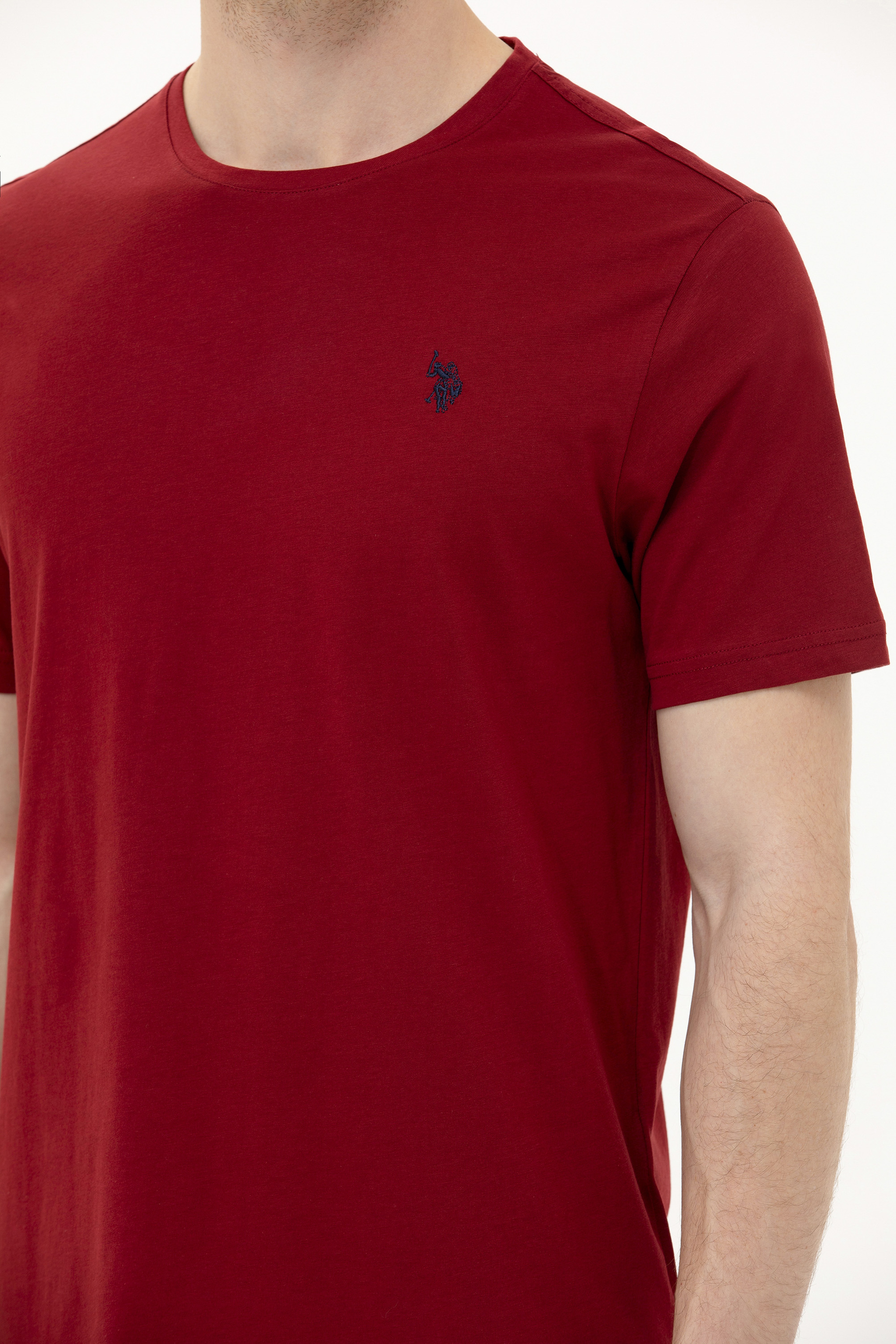 Erkek Bordo Basic Tişört - Image 7