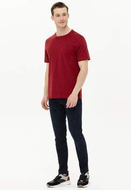 Erkek Bordo Basic Tişört - 50263026122