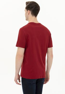 Erkek Bordo Basic Tişört - 50263026122