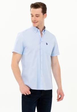Erkek Açık Mavi Kısa Kollu Gömlek - 50263027109