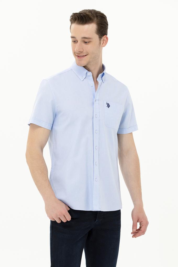 Erkek Açık Mavi Kısa Kollu Gömlek
