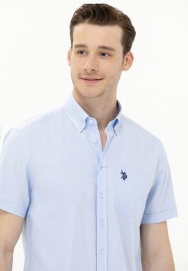 Erkek Açık Mavi Kısa Kollu Gömlek - 50263027109