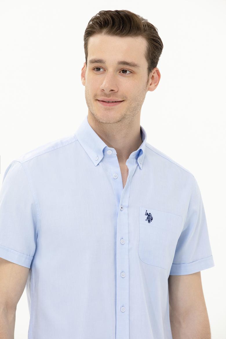 Erkek Açık Mavi Kısa Kollu Gömlek - 50263027109