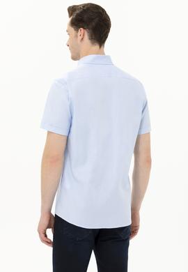 Erkek Açık Mavi Kısa Kollu Gömlek - 50263027109