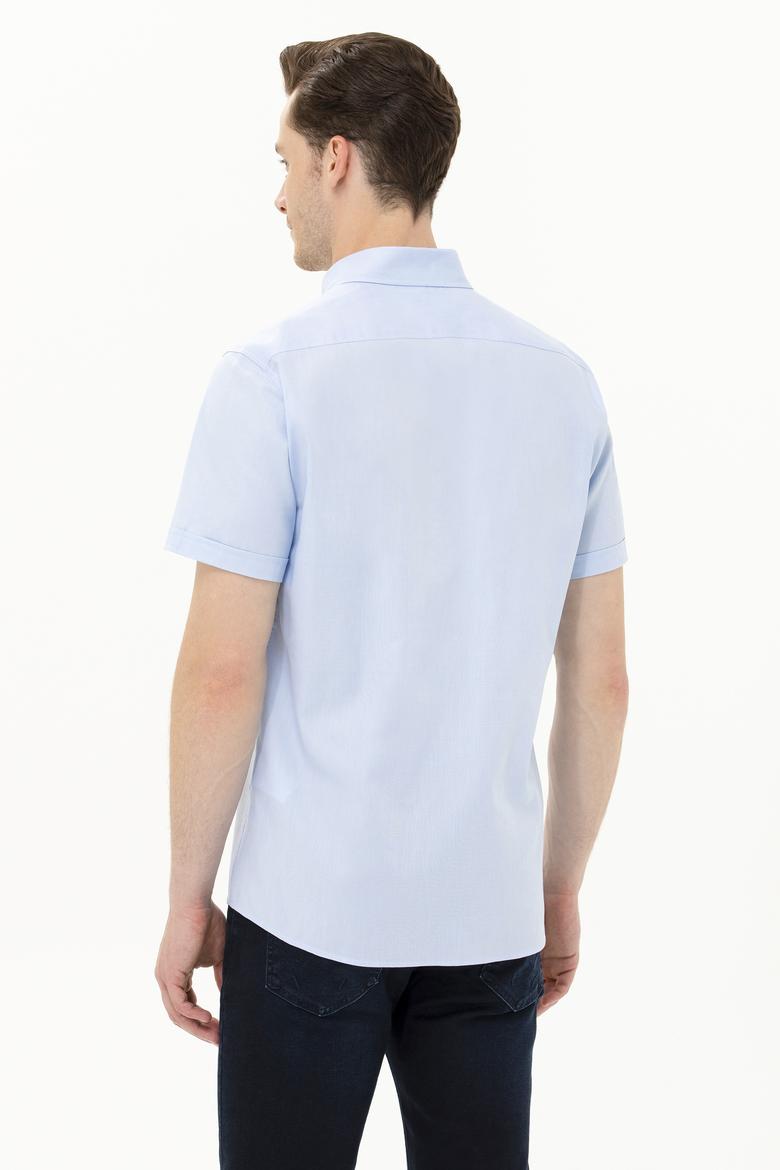 Erkek Açık Mavi Kısa Kollu Gömlek - 50263027109