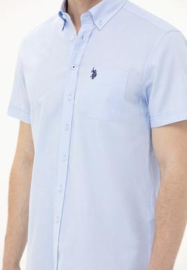 Erkek Açık Mavi Kısa Kollu Gömlek - 50263027109