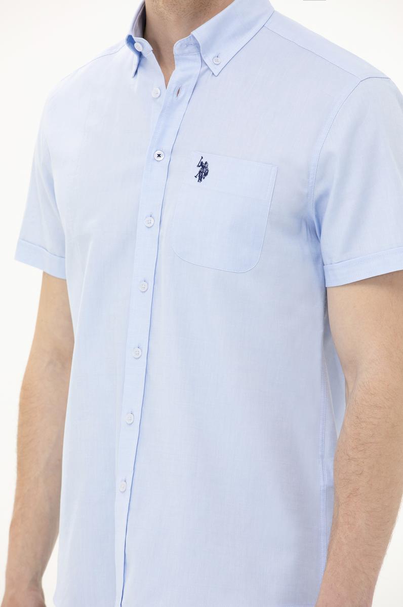 Erkek Açık Mavi Kısa Kollu Gömlek