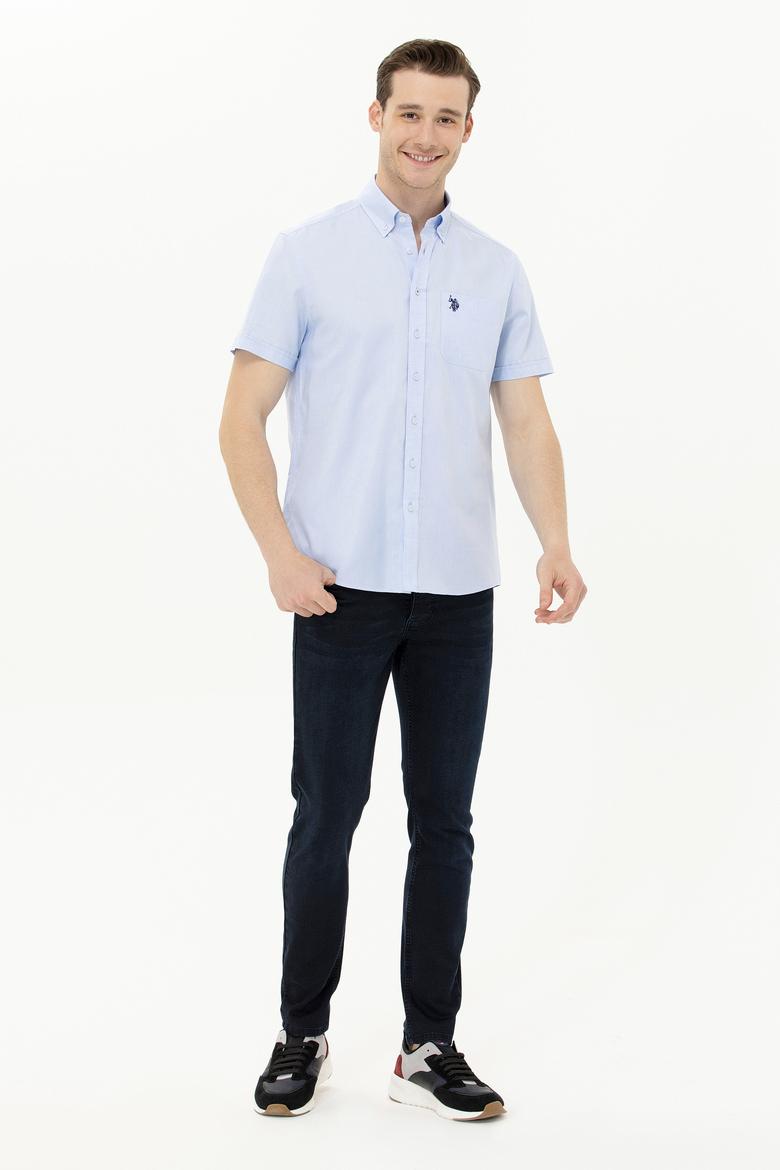 Erkek Açık Mavi Kısa Kollu Gömlek - 50263027109