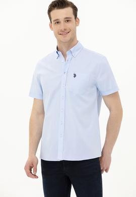 Erkek Açık Mavi Kısa Kollu Gömlek - 50263027109