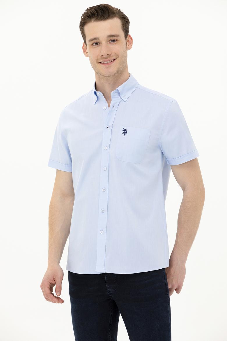Erkek Açık Mavi Kısa Kollu Gömlek - 50263027109