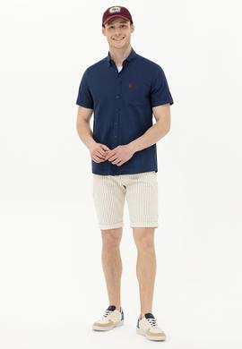 Erkek Lacivert Kısa Kollu Gömlek - 50263027111