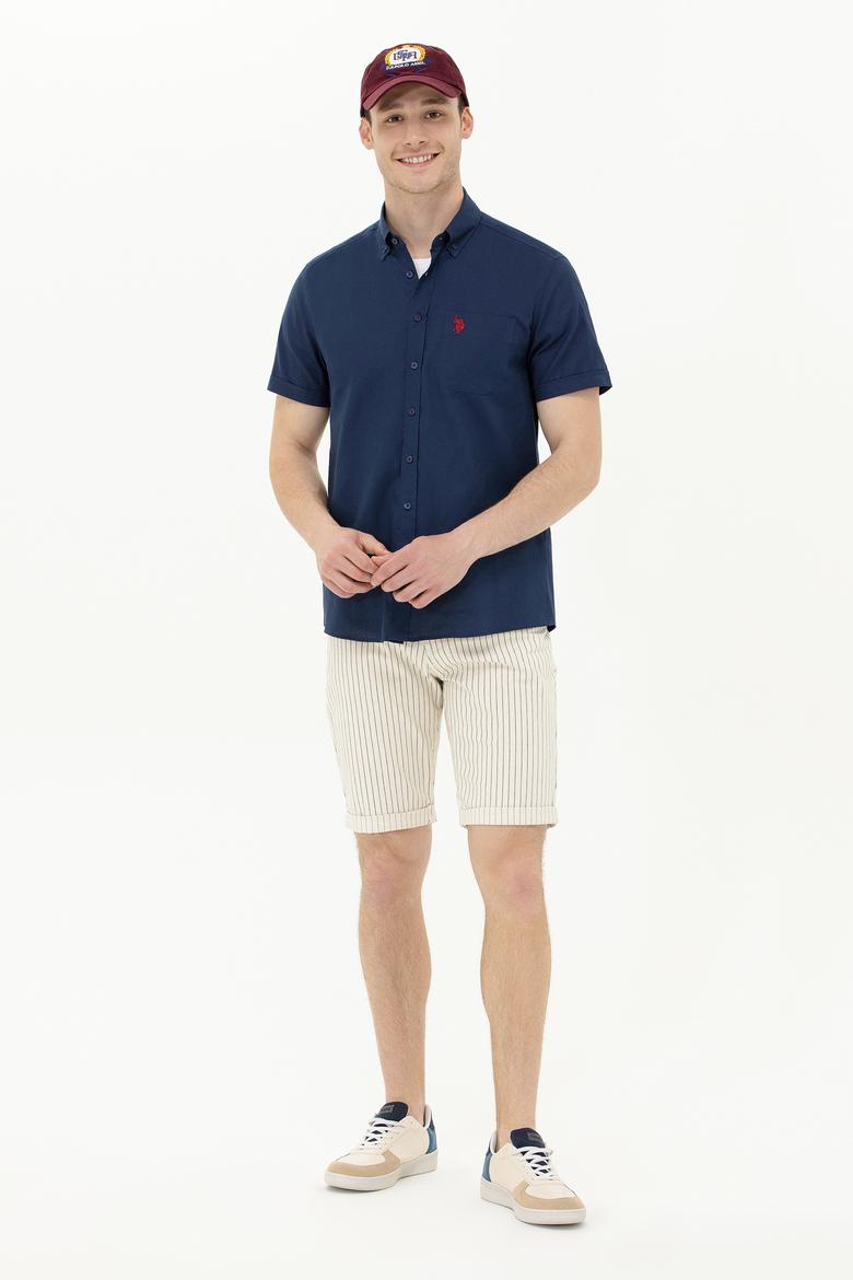 Erkek Lacivert Kısa Kollu Gömlek - 50263027111