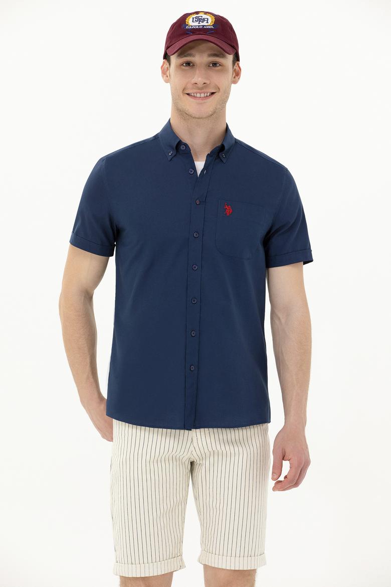 Erkek Lacivert Kısa Kollu Gömlek - 50263027111