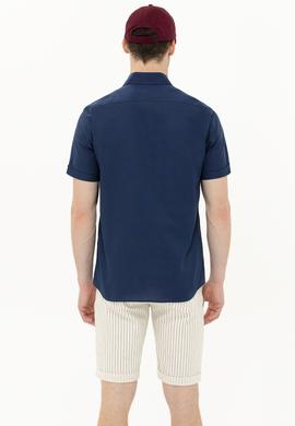 Erkek Lacivert Kısa Kollu Gömlek - 50263027111