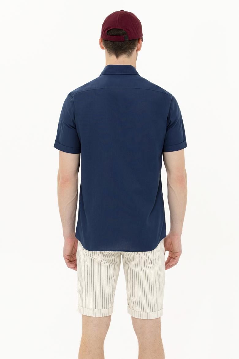 Erkek Lacivert Kısa Kollu Gömlek - 50263027111