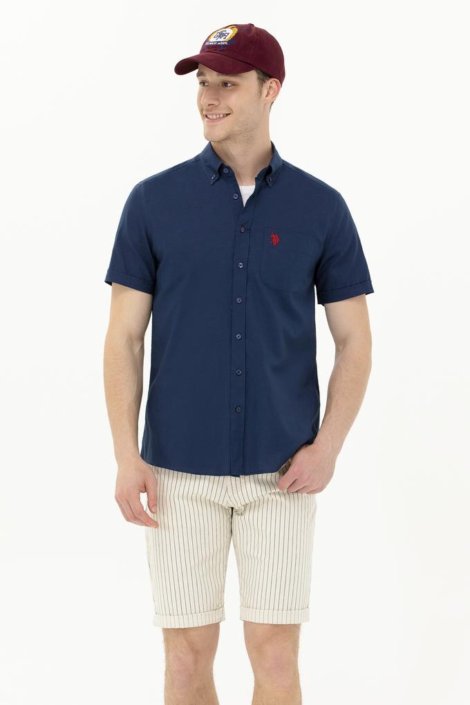 Erkek Lacivert Kısa Kollu Gömlek