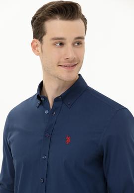 Erkek Lacivert Uzun Kollu Basic Gömlek - 50263049027