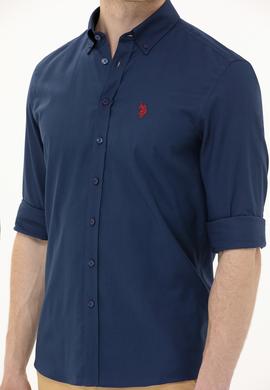 Erkek Lacivert Uzun Kollu Basic Gömlek - 50263049027