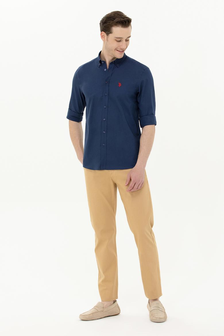 Erkek Lacivert Uzun Kollu Basic Gömlek - 50263049027