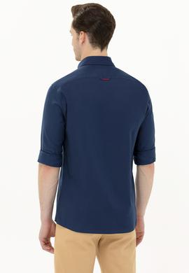 Erkek Lacivert Uzun Kollu Basic Gömlek - 50263049027