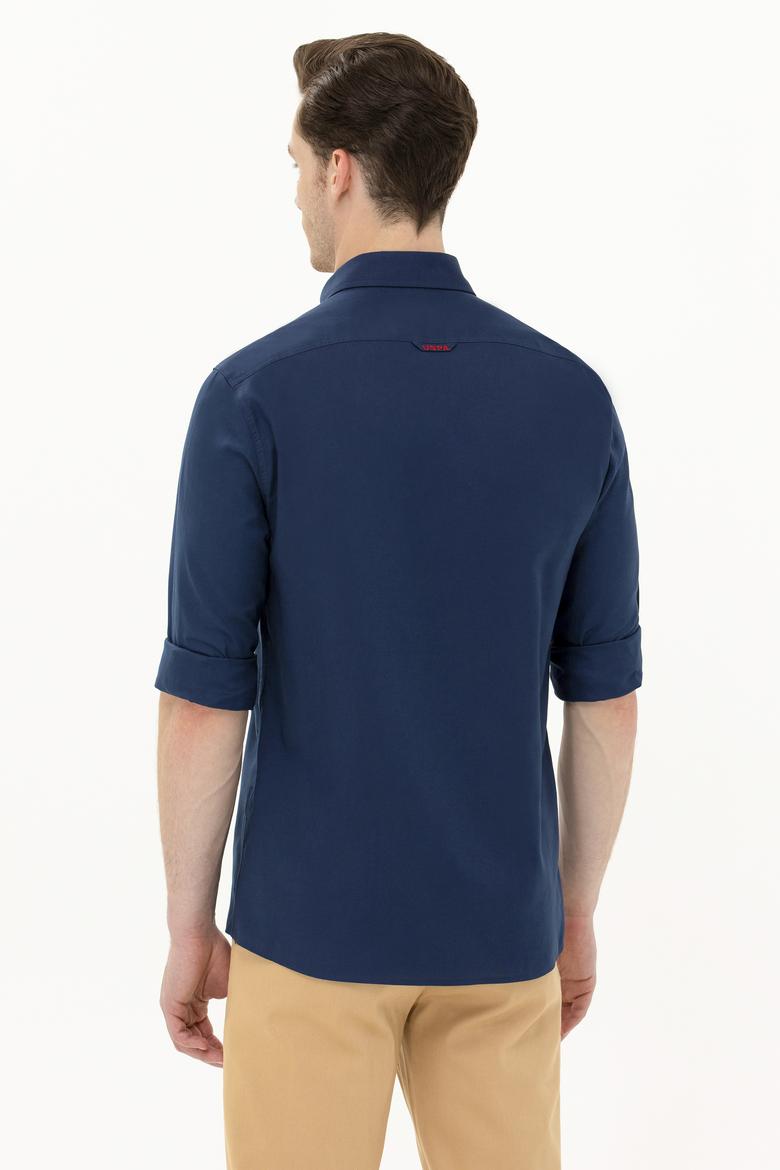 Erkek Lacivert Uzun Kollu Basic Gömlek - 50263049027