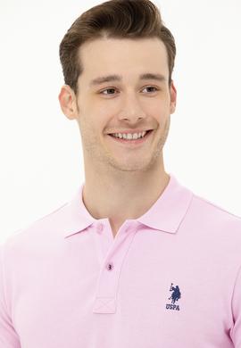 Erkek Açık Pembe Basic Polo Yaka Tişört - 50263238449