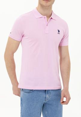 Erkek Açık Pembe Basic Polo Yaka Tişört - 50263238449