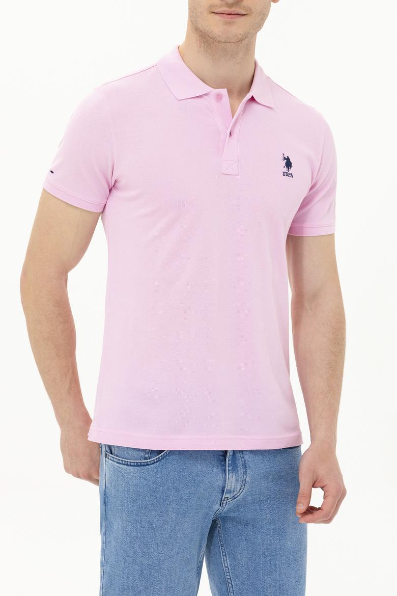 Erkek Açık Pembe Basic Polo Yaka Tişört - 50263238449
