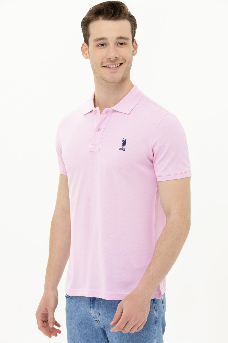 Erkek Açık Pembe Basic Polo Yaka Tişört