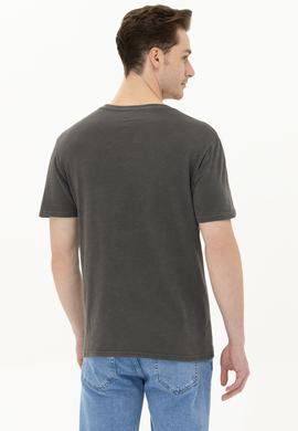 Erkek Antrasit Basic V Yaka Tişört - 50263474014