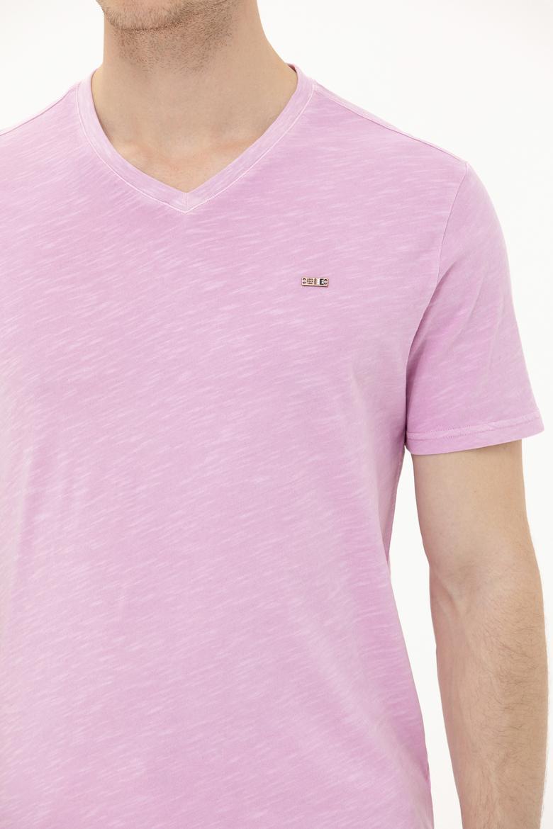 Erkek Manolya Basic V Yaka Tişört - 50263474090