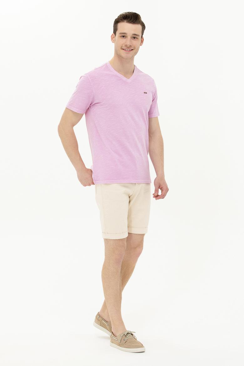 Erkek Manolya Basic V Yaka Tişört - 50263474090