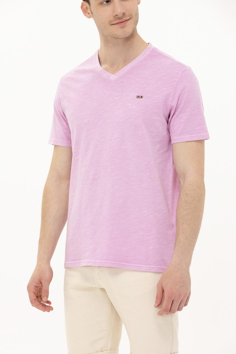 Erkek Manolya Basic V Yaka Tişört - 50263474090