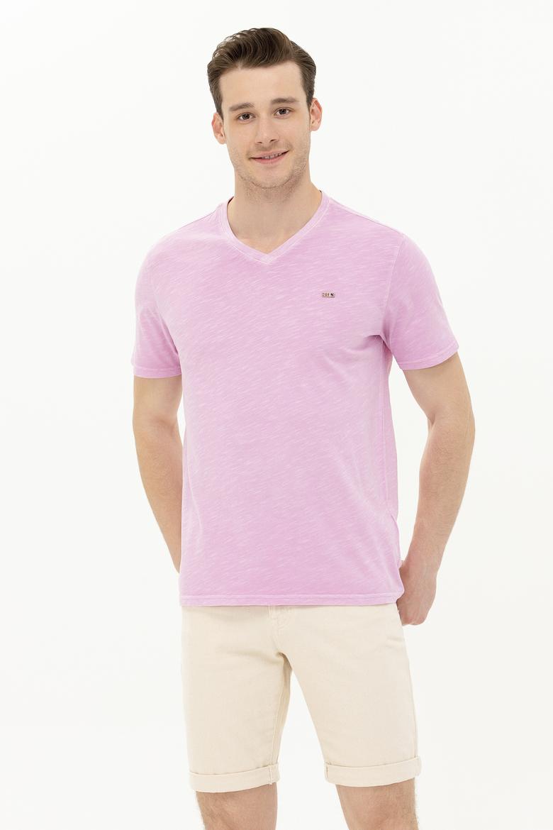 Erkek Manolya Basic V Yaka Tişört - 50263474090