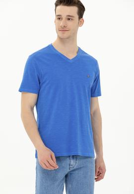 Erkek Saks Basic V Yaka Tişört - 50263474147