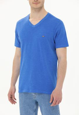 Erkek Saks Basic V Yaka Tişört - 50263474148