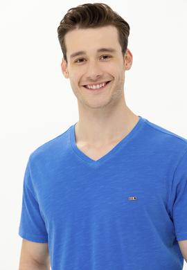 Erkek Saks Basic V Yaka Tişört - 50263474148
