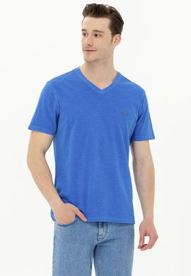 Erkek Saks Basic V Yaka Tişört - 50263474148