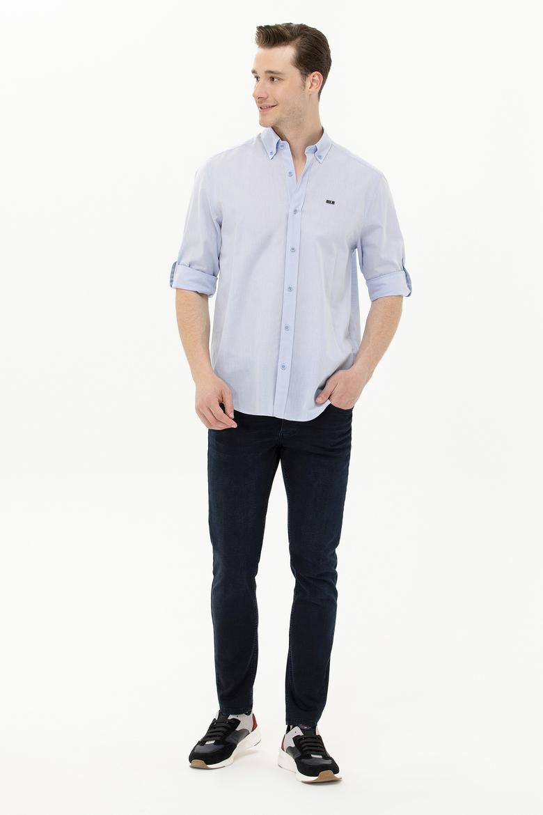 Erkek Mavi Uzun Kollu Gömlek - 50263900006